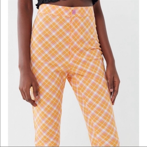 NEW Urban Outfitters Plaid Ingrid High Rise Pinup Pants 4 Spring Striped - Picture 2 of 9